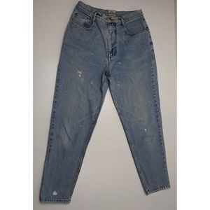 Vintage 90s Denim Republic Blue Jeans Women's 13/14 Avg.- Bleach/Paint Stained